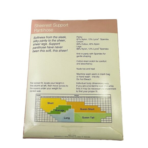 JCPenney Sandalfoot Extra Sheer Pantyhose LONG Limited Color, Poppy Red Women’s - Picture 5 of 6